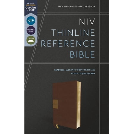 NIV Thinline Reference Bible (Comfort Print)-Brown Leathersoft