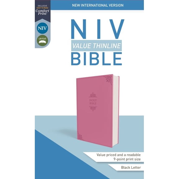 NIV Value Thinline Bible (Comfort Print)-Pink Leathersoft