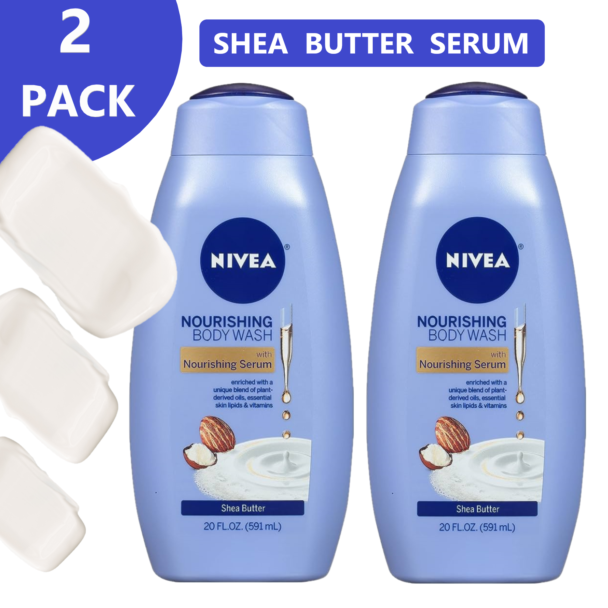 NIVEA Pampering Cocoa and Shea Butter Body Wash with Nourishing Serum
