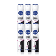 NIVEA Black & White Deo Spray for Women 150ml Pack of 6 | Anti-Stain Deodorant Protection