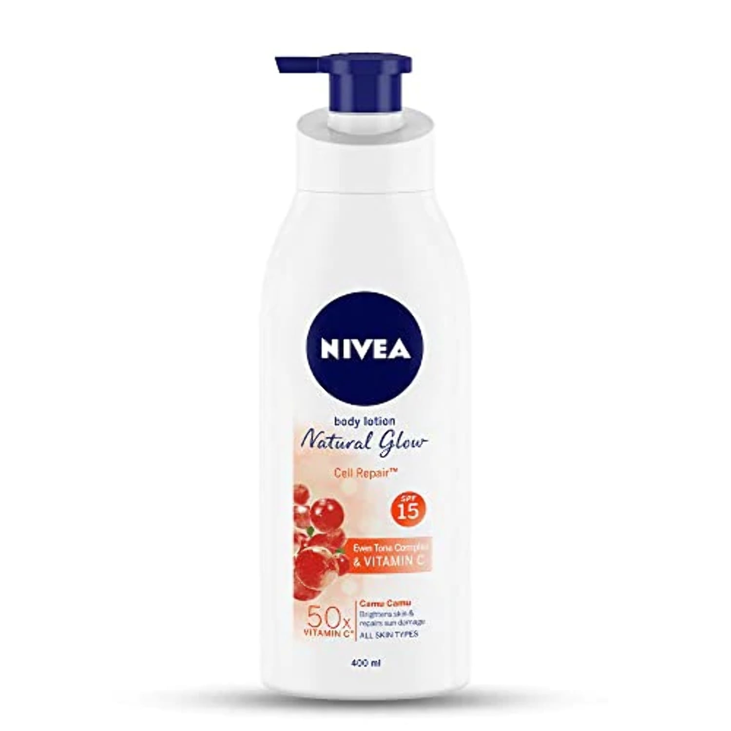 NIVEA Body Lotion Natural Glow, Cell Repair, SPF 15 50x Vitamin C 400