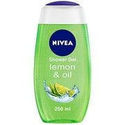 NIVEA Body Wash, Lemon Oil Shower Gel, Pampering Care with Refreshing Scent of Lemon, 250 ml