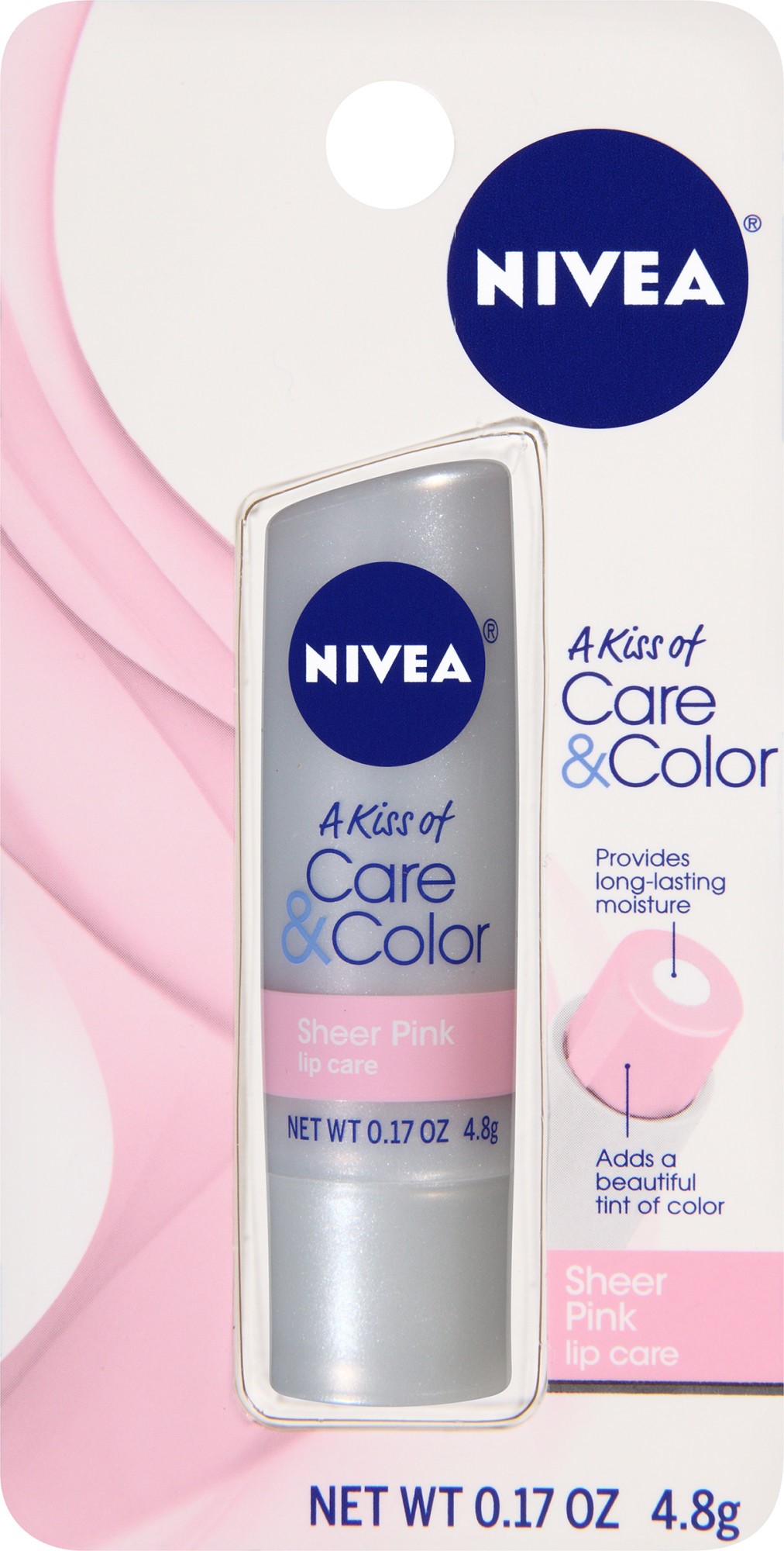 NIVEA Care & Color Sheer Lip Care, Pink, 0.17 Oz - image 1 of 4