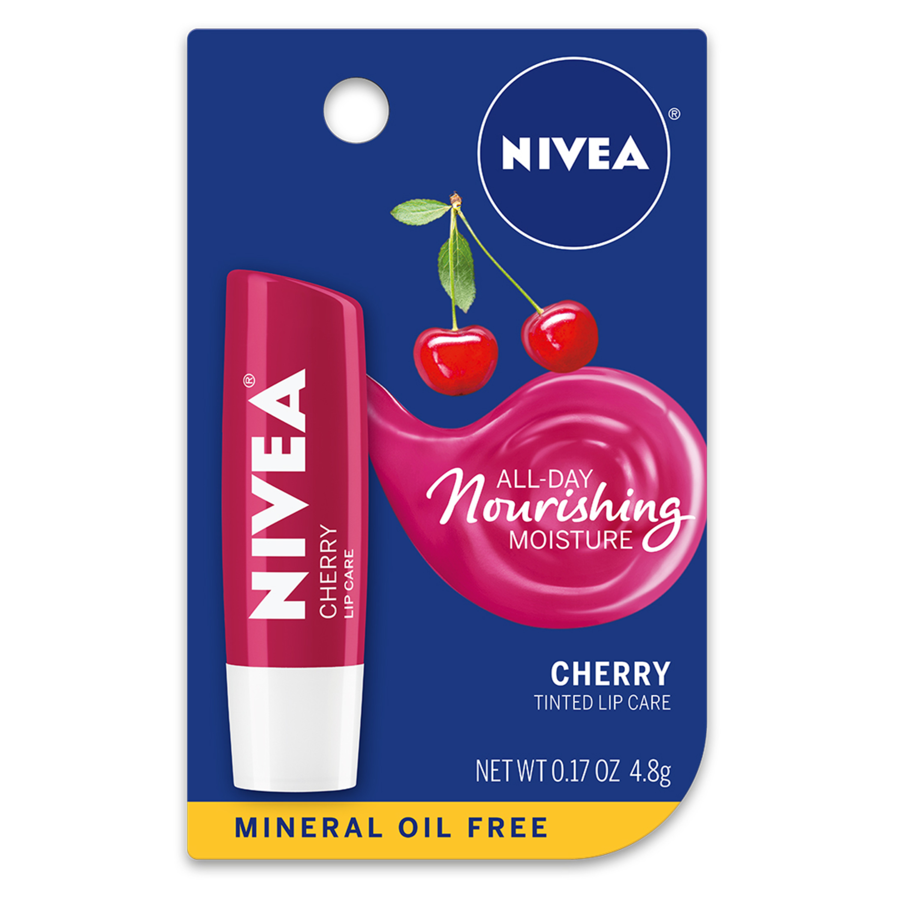 NIVEA Cherry Lip Care 0.17 oz. Carded Pack - image 1 of 5