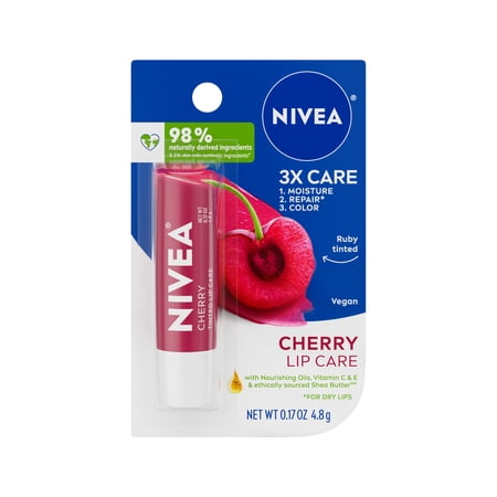 NIVEA Cherry Lip Care 0.17 oz. Carded Pack
