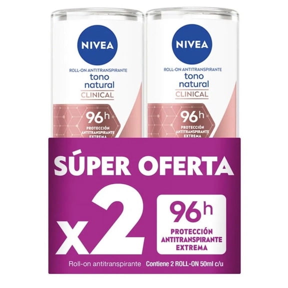 NIVEA Clinical 96H Aluminum-Free Deodorant, White Floral and Fruity, 50 ml