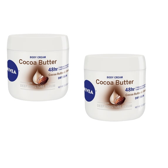 NIVEA Cocoa Butter Body Cream 15.5 oz. Jar - 2 Pack