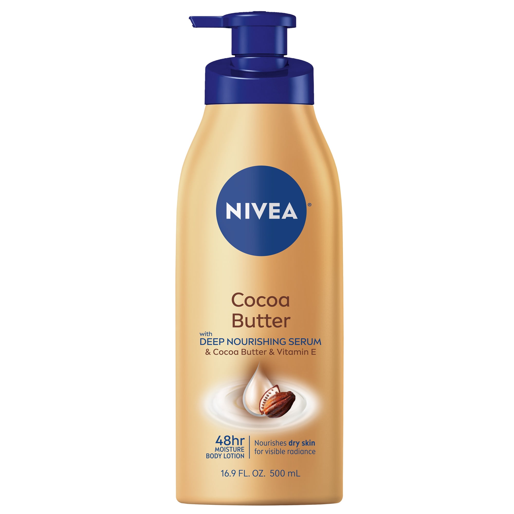 NIVEA Cocoa Butter Body Lotion with Deep Nourishing Serum, 16.9 Fl Oz