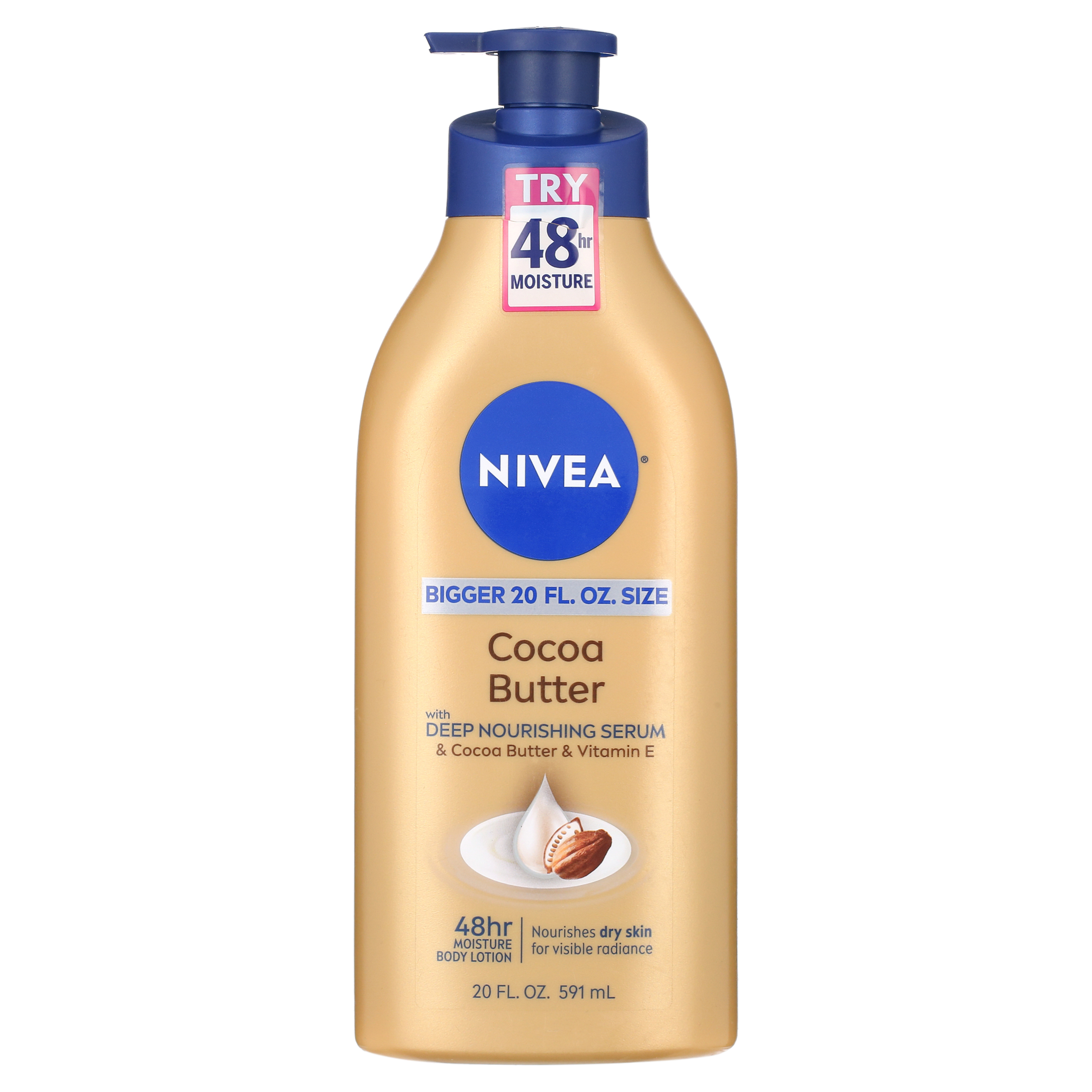 NIVEA Cocoa Butter Body Lotion with Deep Nourishing Serum, 33.8 Fl Oz