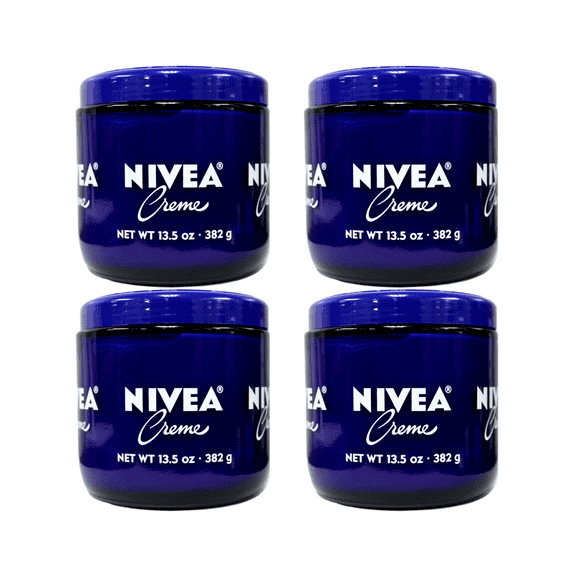 NIVEA Crme Body, Face & Hand Moisturizing Cream - 13.5 oz Glass Jar Pack of 4