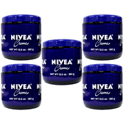 NIVEA Cr me Body, Face & Hand Moisturizing Cream - 13.5 oz Glass Jar Pack of 5