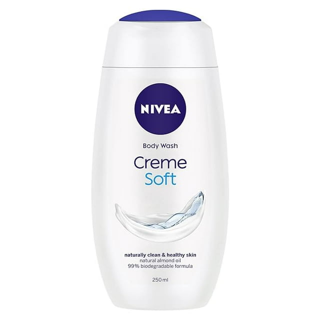 NIVEA Crème Soft 250ml Body Wash Shower Gel with Natural Almond Oil