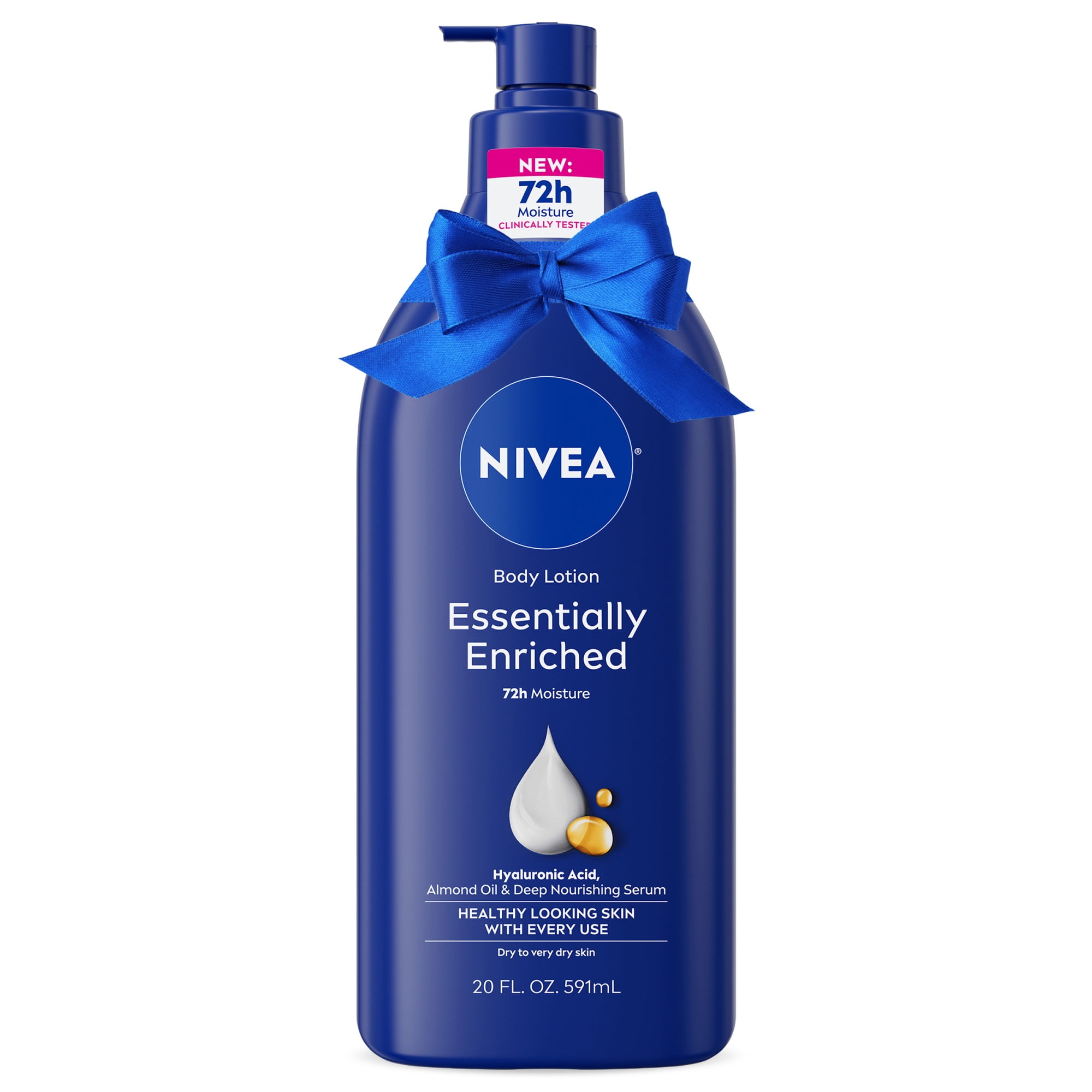 NIVEA Essentially Enriched Body Lotion with Hyaluronic Acid and Almond Oil, Holiday Gifts, 20 fl oz