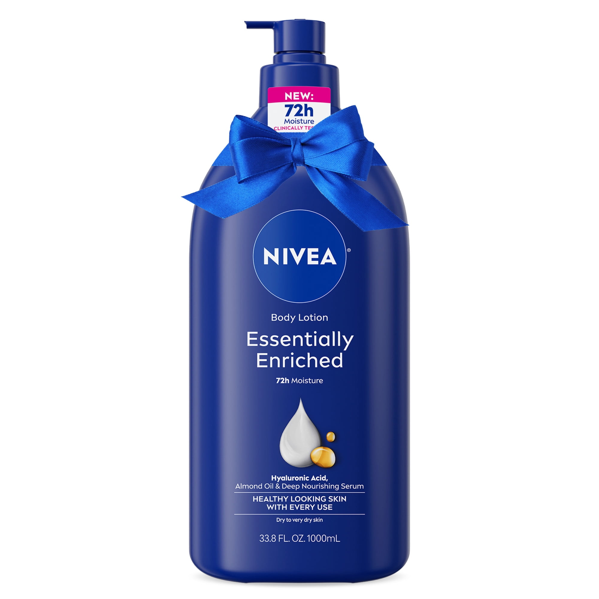 NIVEA Essentially Enriched Body Lotion with Hyaluronic Acid and Almond Oil, Holiday Gifts, 33.8 fl oz