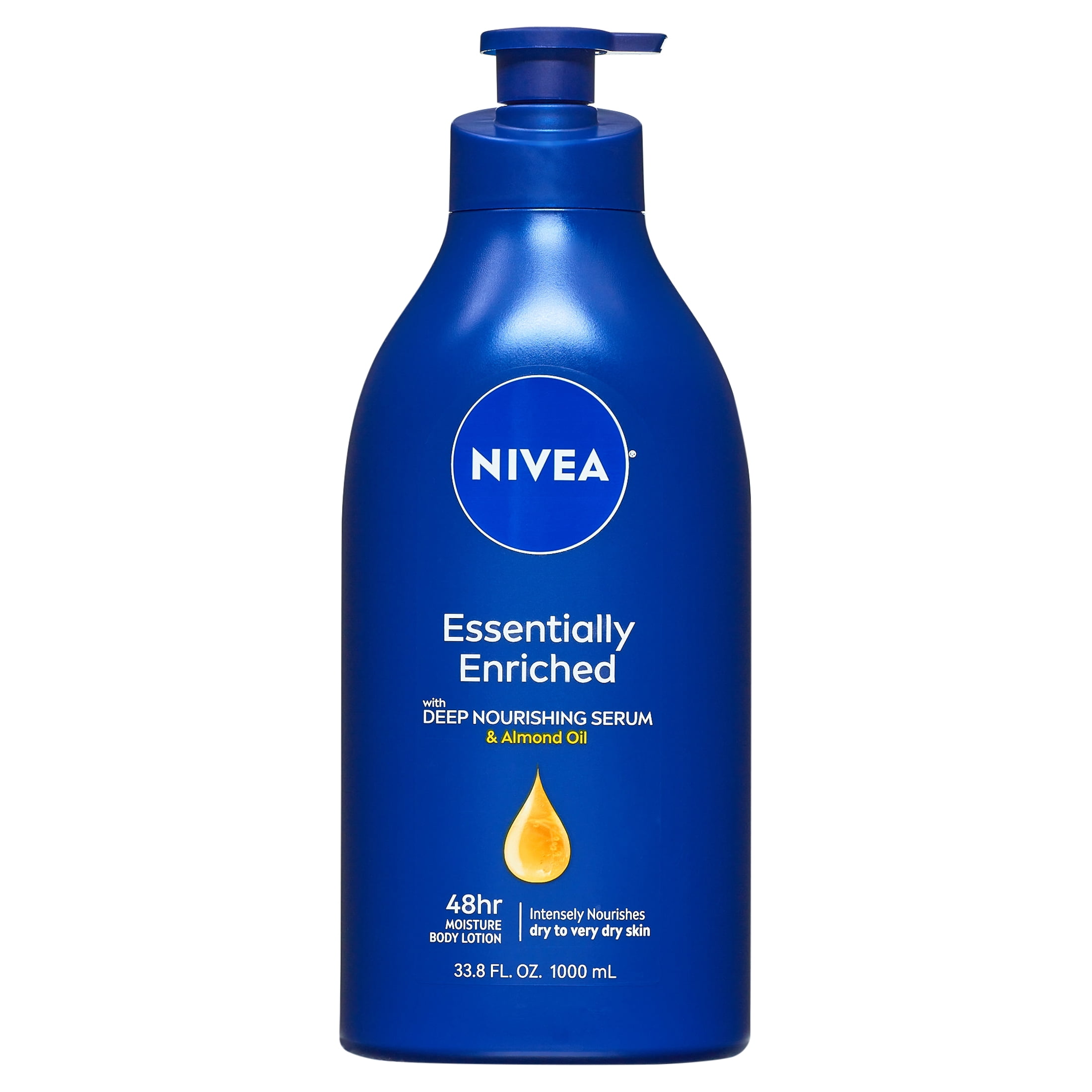 NIVEA Essentially Enriched Body Lotion for Dry Skin, 33.8 Fl Oz Pump Bottle  