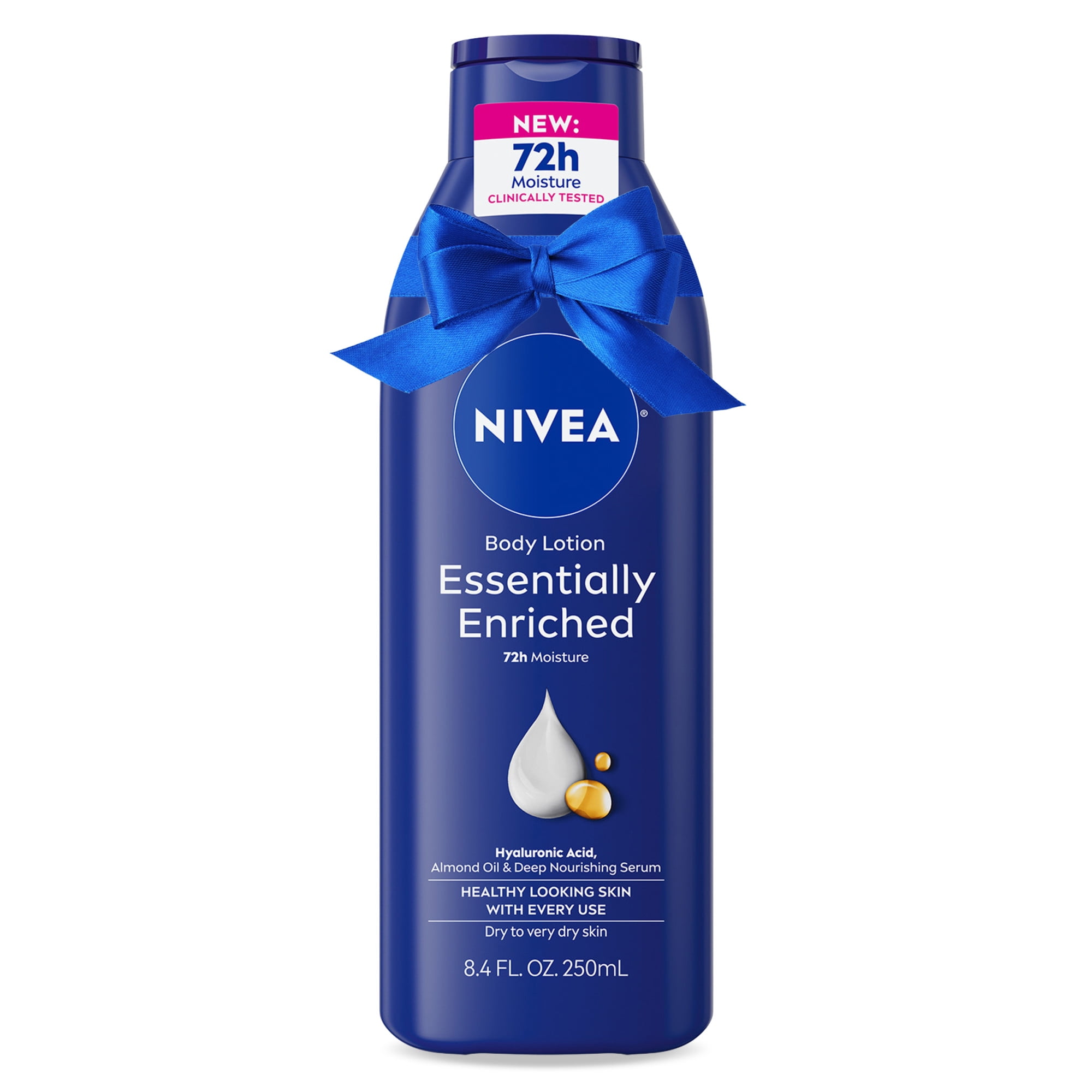NIVEA Essentially Enriched Body Lotion with Hyaluronic Acid and Almond Oil, Holiday Gifts, 8.4 fl oz