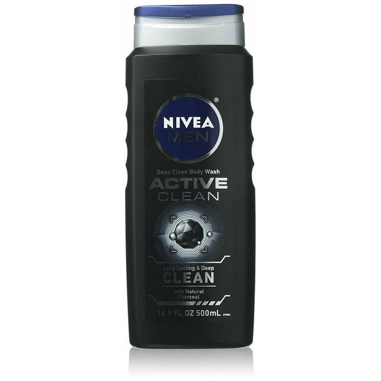 NIVEA FOR MEN Body Wash Active Clean 16.9oz Pack of 2 NIVEA FOR MEN Body Wash Active Clean 16.9oz Pack of 2