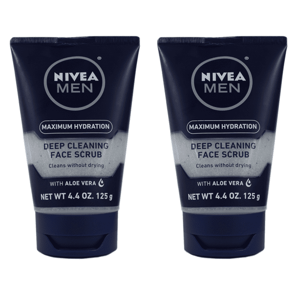 NIVEA FOR MEN Original, Deep Cleaning Face Scrub 4.4 oz (Pack of 2)