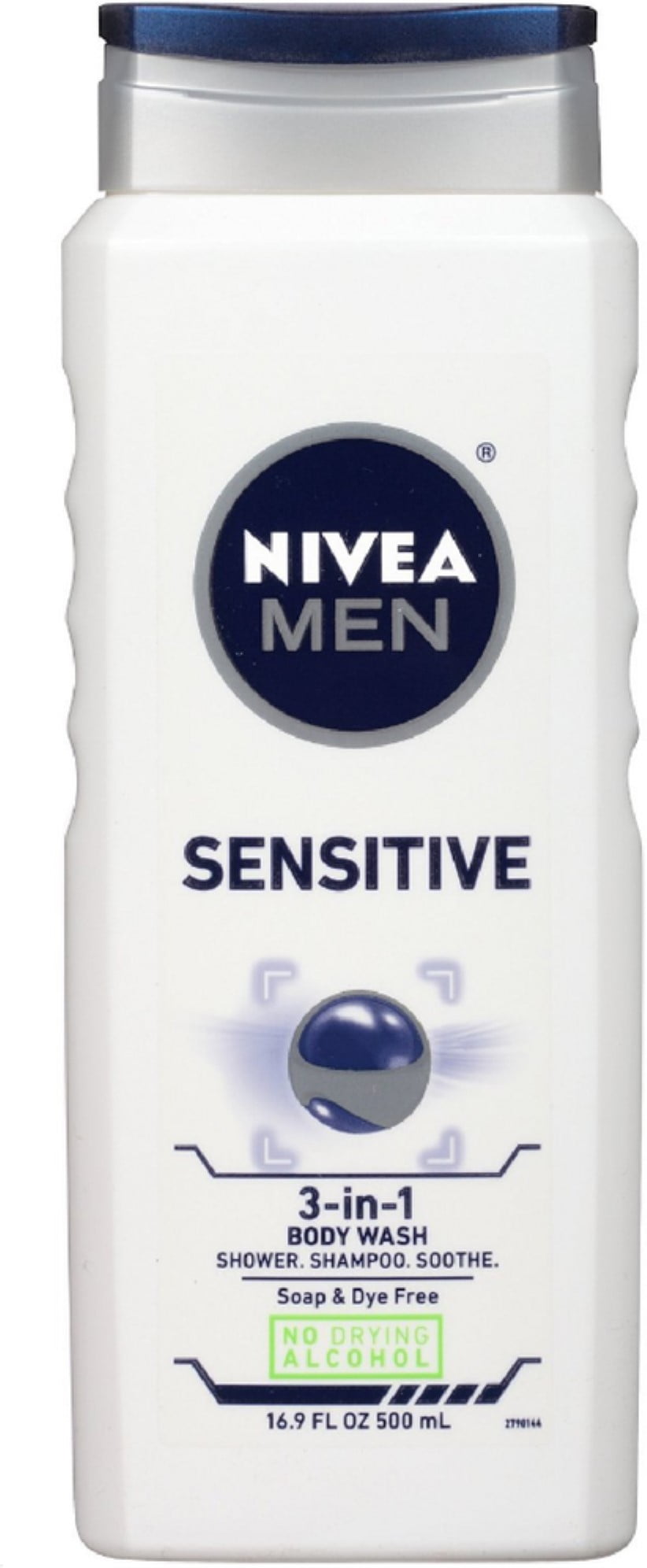 NIVEA FOR MEN Sensitive Body Wash 16.90 oz (Pack of 3)