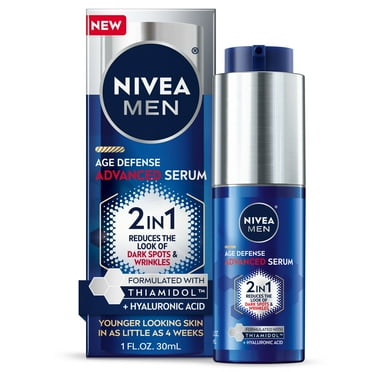 NIVEA MEN Age Defense Advanced Serum for Dark Spots and Wrinkles, with Hyaluronic Acid, Father's Day Gifts, 1 fl oz