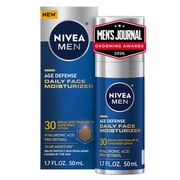 NIVEA MEN Age Defense Daily Face Moisturizer SPF 30, Hyaluronic Acid, Pro-Retinol, 1.7 fl oz