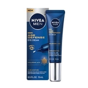 NIVEA MEN Age Defense Eye Cream, Dark Circles, Crows Feet, Puffiness, Hyaluronic Acid, 0.5 fl oz