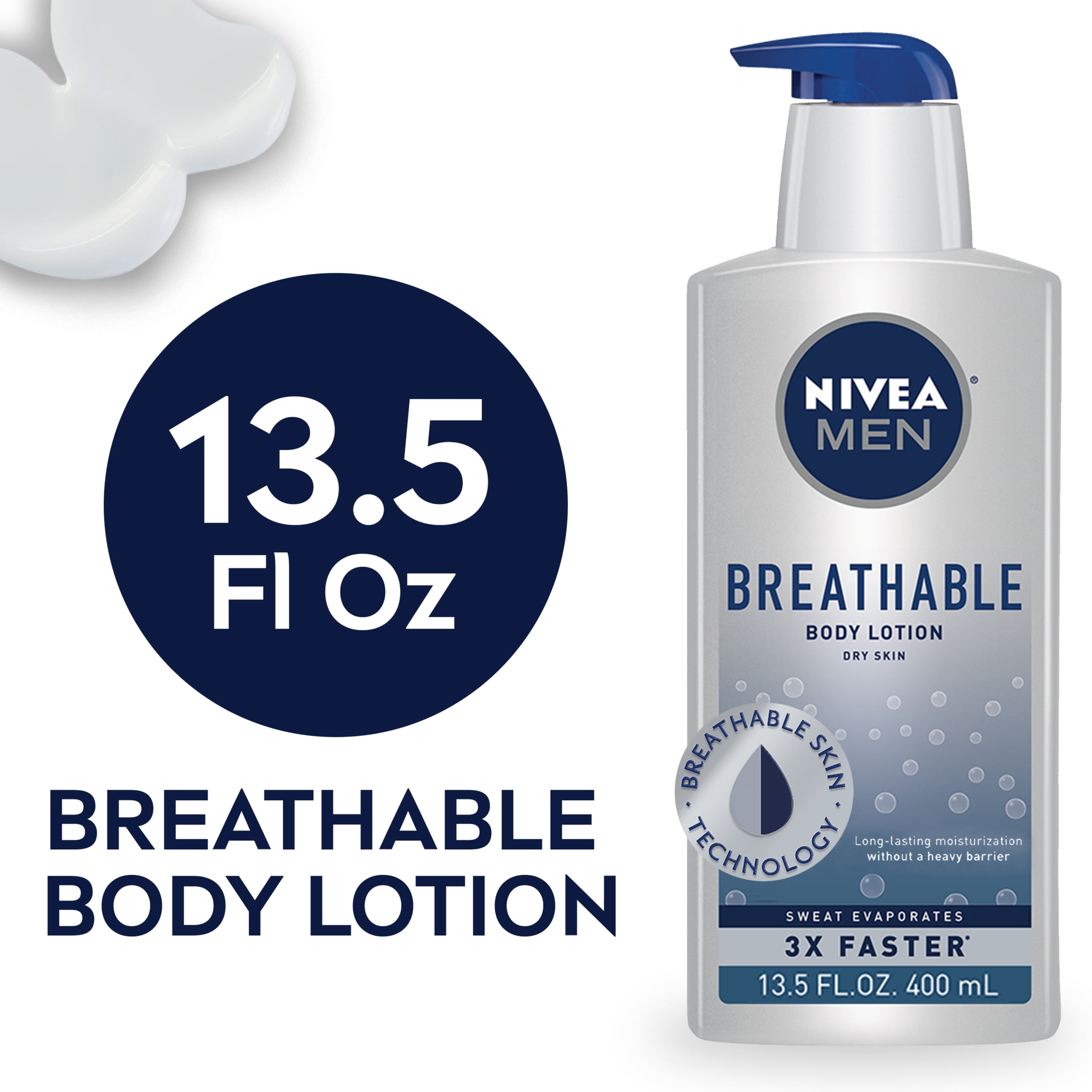 NIVEA MEN Breathable Body Lotion, 13.5 Fl Oz Bottle