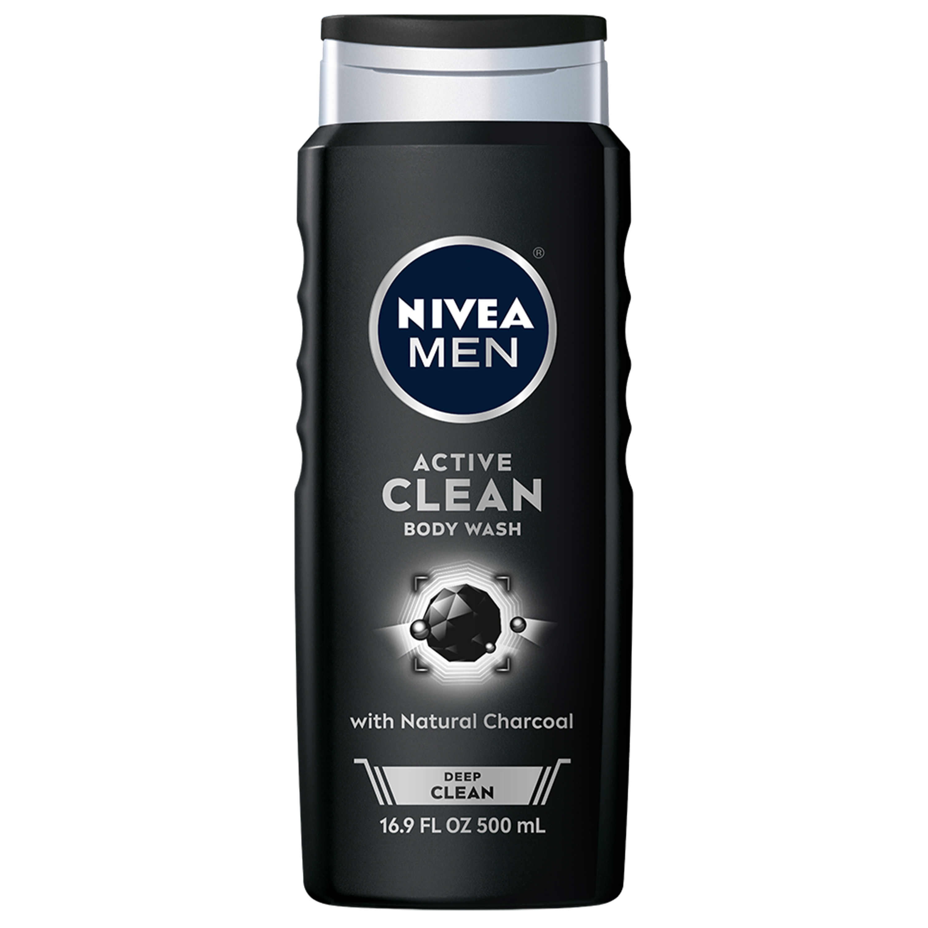 NIVEA MEN DEEP Active Clean Charcoal Body Wash, 16.9 Fl Oz Bottle - image 1 of 6