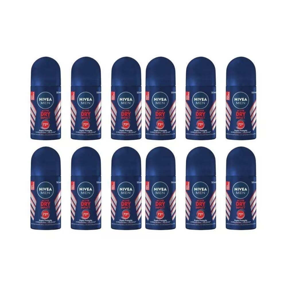 NIVEA MEN DRY IMPACT ANTI-PERSPIRANT DEODORANT ROLL-ON 50ML 12