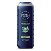 NIVEA MEN Maximum Hydration 3-in-1 Men's Body Wash for Dry Skin with Aloe Vera, 16.9 fl oz