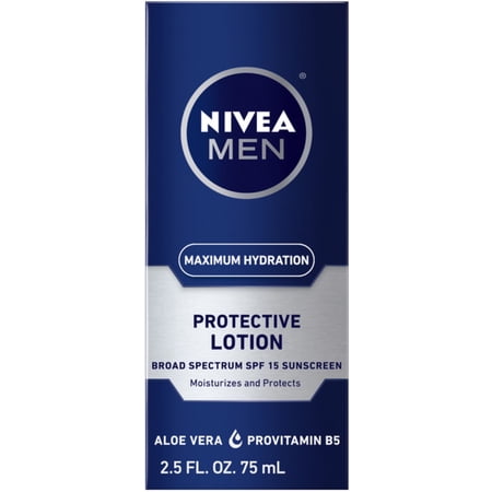 NIVEA MEN Maximum Hydration Protective Lotion SPF 15, 2.5 oz (Pack of 2)