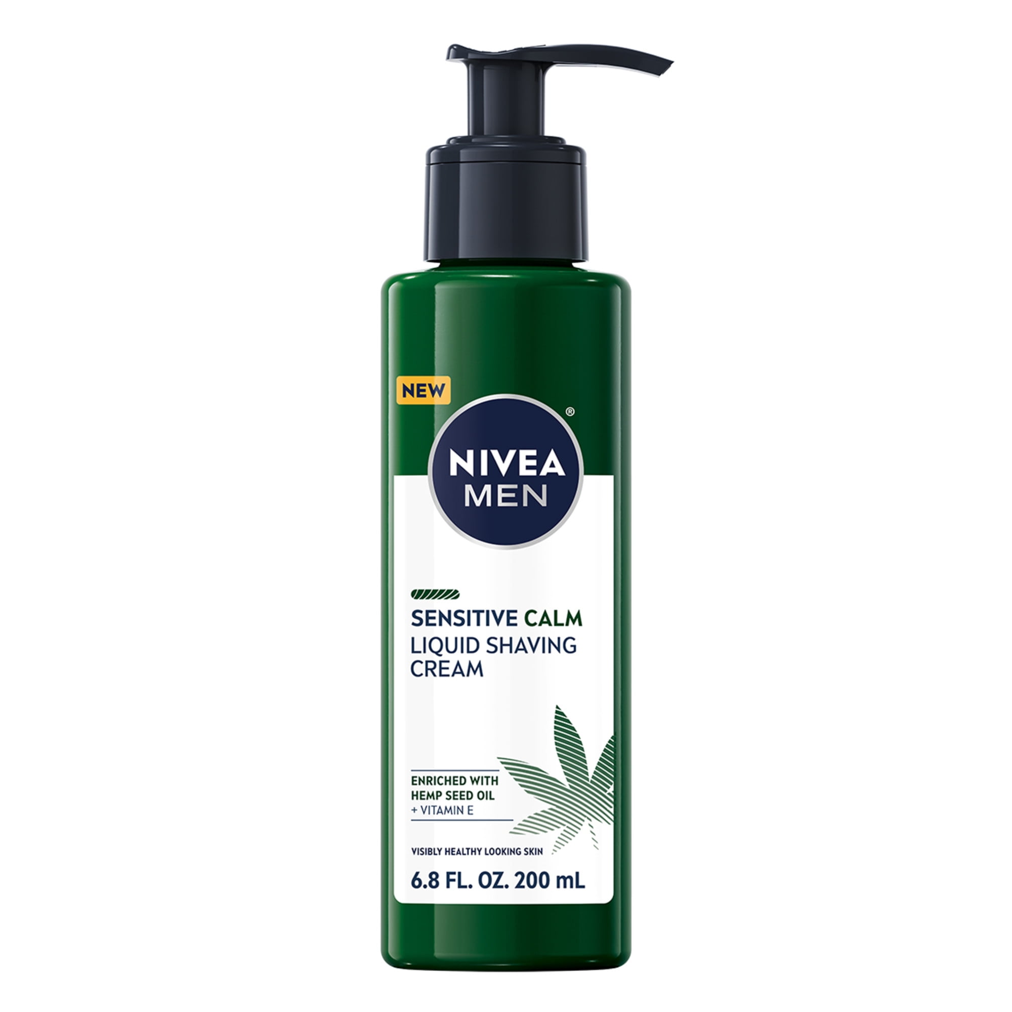 NIVEA MEN Sensitive Calm Liquid Shaving Cream, Hemp Seed Oil and Vitamin E, 6.8 fl oz Pump