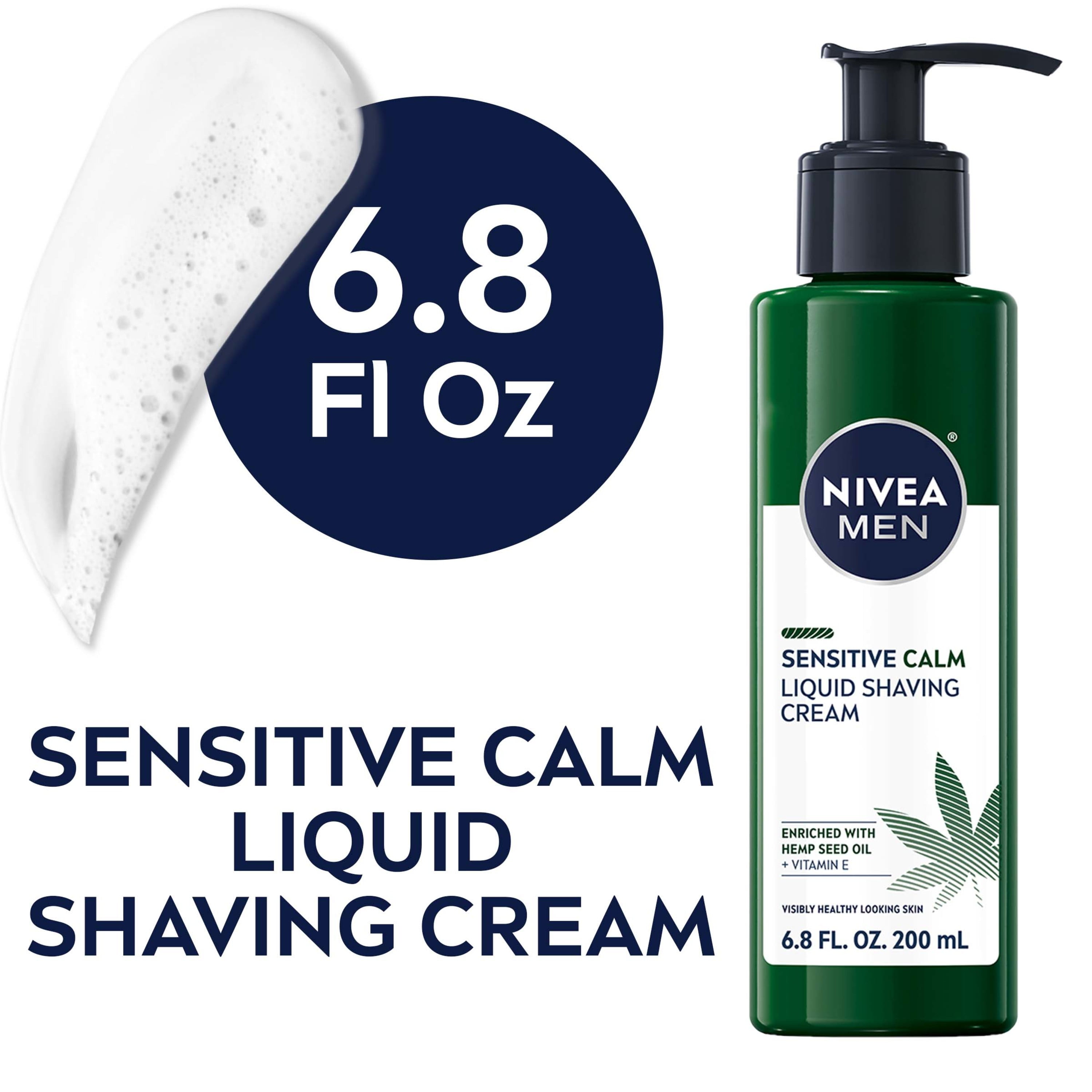 NIVEA MEN Sensitive Calm, Skin Soothing Liquid Shaving Cream, 6.8 Fl Oz