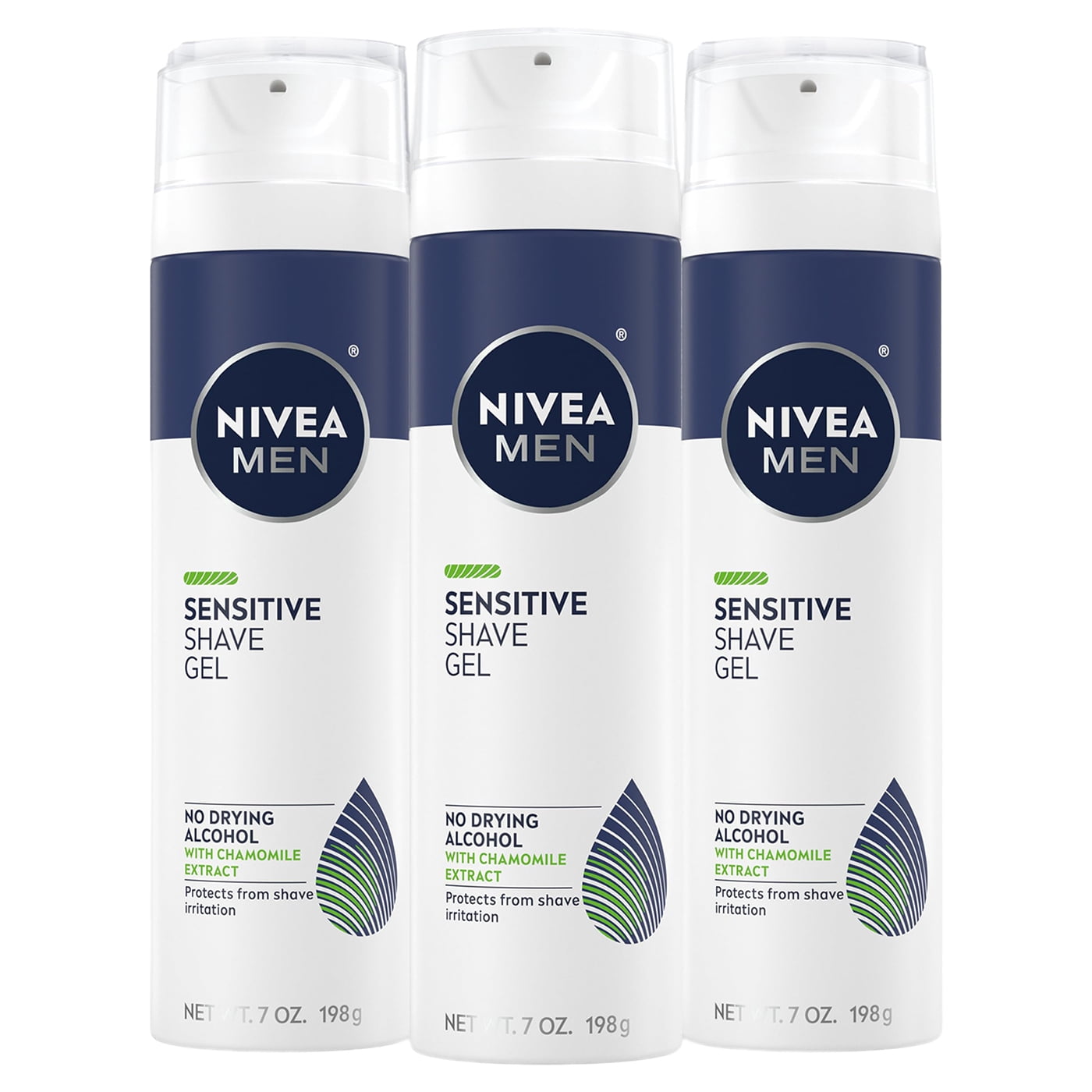 NIVEA MEN Sensitive Skin Shave Gel, 3-Pack Foam with Vitamin E