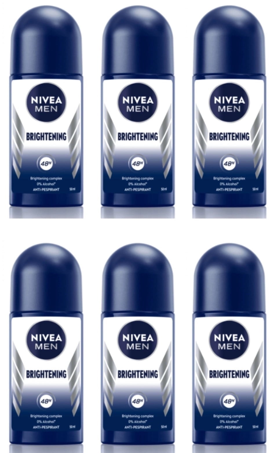 NIVEA Men Brightening Roll-On Deodorant 50ml | 72H Sweat & Odor