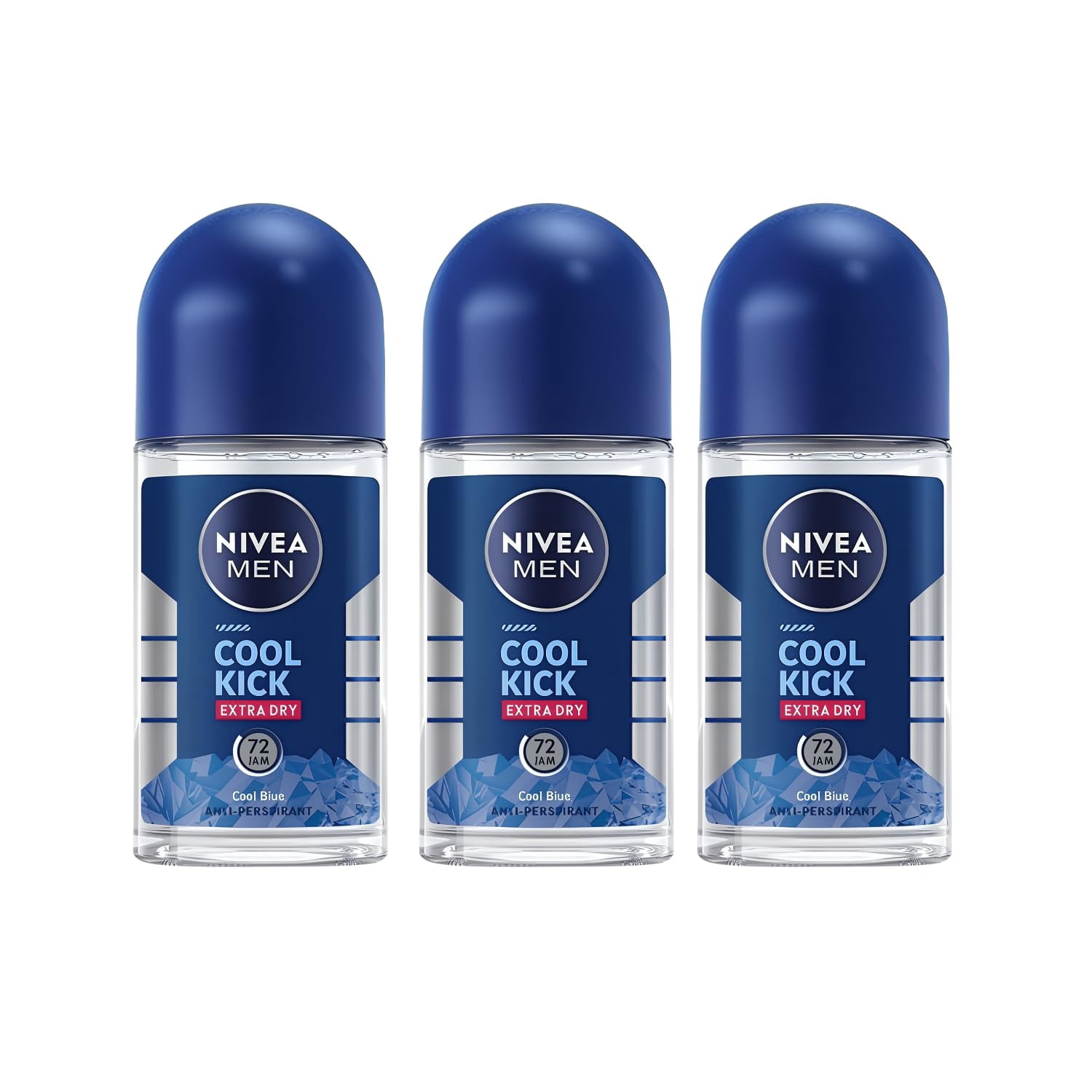 NIVEA Men Cool Kick Anti-Perspirant Roll-On, 50ml, 72 Hr Sweat and