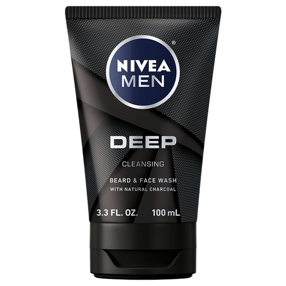 NIVEA Men DEEP Cleansing Beard & Face Wash Tube, 3.9 Fl Oz