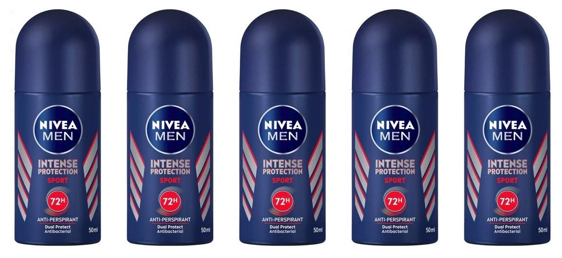 NIVEA Men Dry Impact Deodorant Roll-On 50ML 72HR Protection 5 Pack