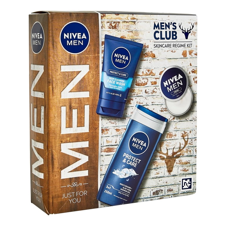 NIVEA Mens Skincare Gift Set, Shower Gel 250ml, Creme 30ml, Face
