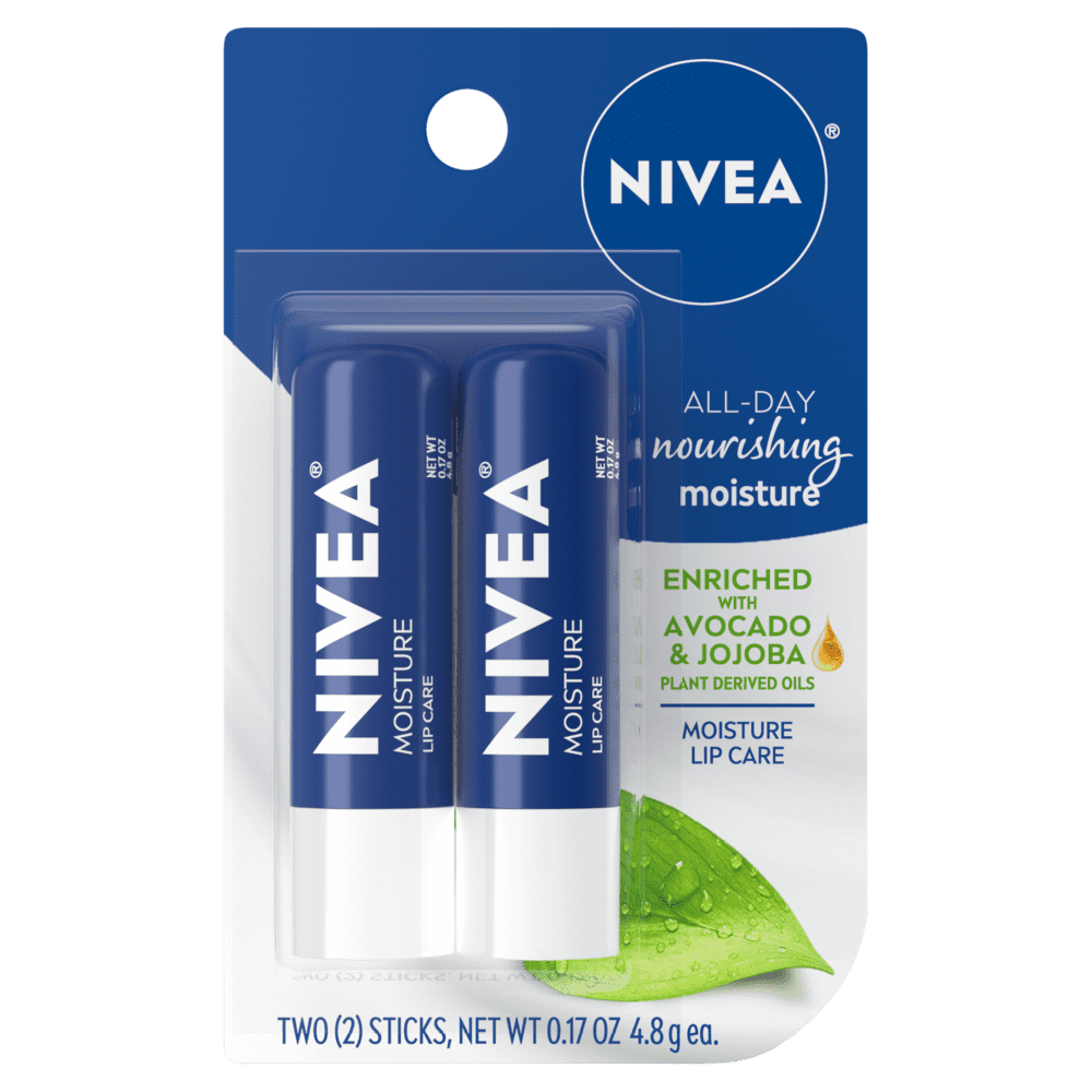 NIVEA Moisture, Lip Care Dual Pack, 2 Count