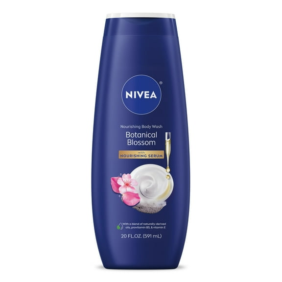 NIVEA Nourishing Body Wash for Women, Botanical Blossom, Provitamin B5 and Vitamin E, 20 fl oz