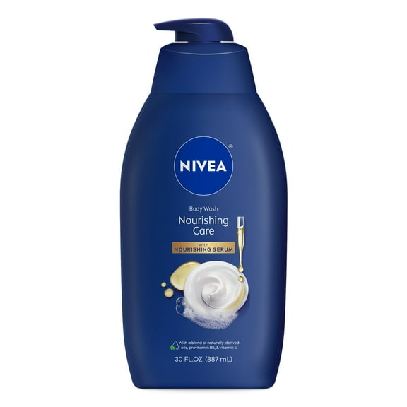 NIVEA Nourishing Care Body Wash for Women with Provitamin B5 and Vitamin E, 30 fl oz