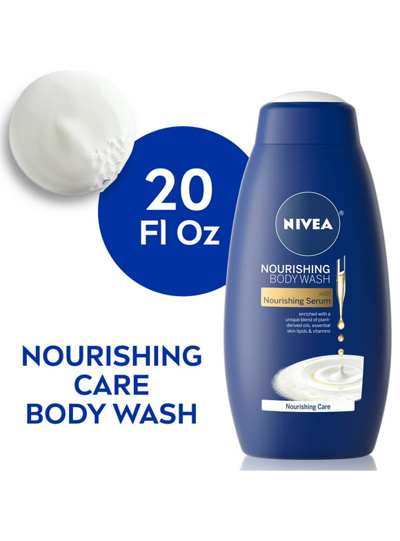 NIVEA Nourishing Care Body Wash with Nourishing Serum, 20 Fl Oz