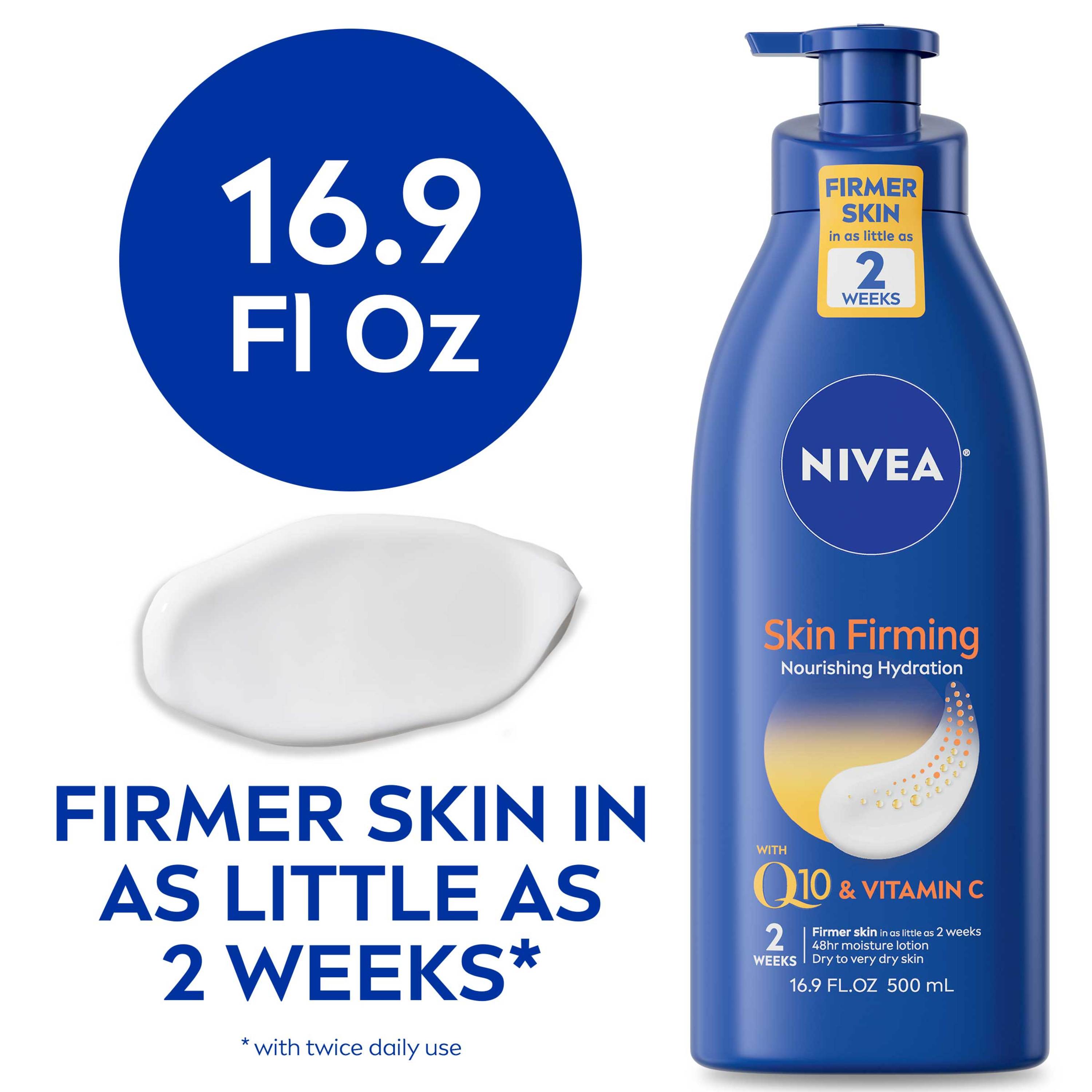 NIVEA Nourishing Skin Firming Body Lotion with Q10 and Vitamin C, 16.9 Fl Oz Pump Bottle - image 1 of 14
