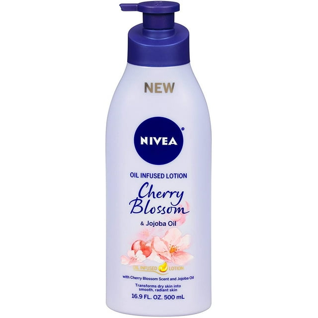 NIVEA Oil Infused Cherry Blossom and Jojoba Oil Body Lotion 16.9 oz (Pack of 4)