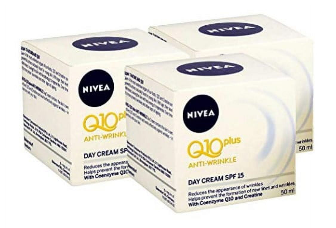 NIVEA Q10 Plus Anti-Wrinkle with SPF 15 Day Care Cream 50 ml (1.69 oz) - Pack of 3