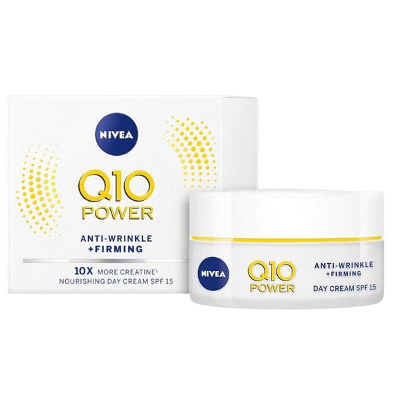 NIVEA Q10 Power Daily Face Cream 50ml Bundle of 3 AntiAging Formula with Coenzyme Q10 and Creatine for Everyday Use, Daily Facial Moisturizing Cream for Normal Skin
