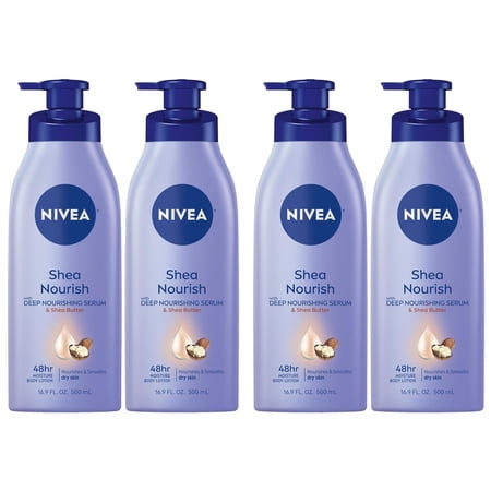 NIVEA Shea Daily Moisture Body Lotion, 16.9 oz (Pack of 4)
