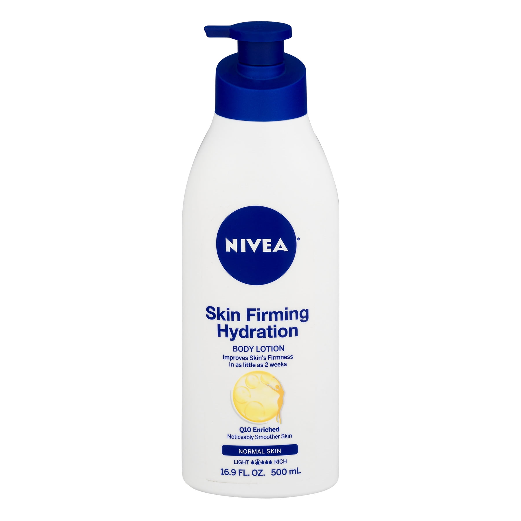 NIVEA Skin Firming Hydration Body Lotion with Q10 and Shea Butter, 16.9 Fl Oz Pump Bottle