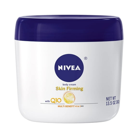 NIVEA Skin Firming Q10 Body Cream, 4-in-1 Dry Skin Moisturizer, 13.5 Oz Jar